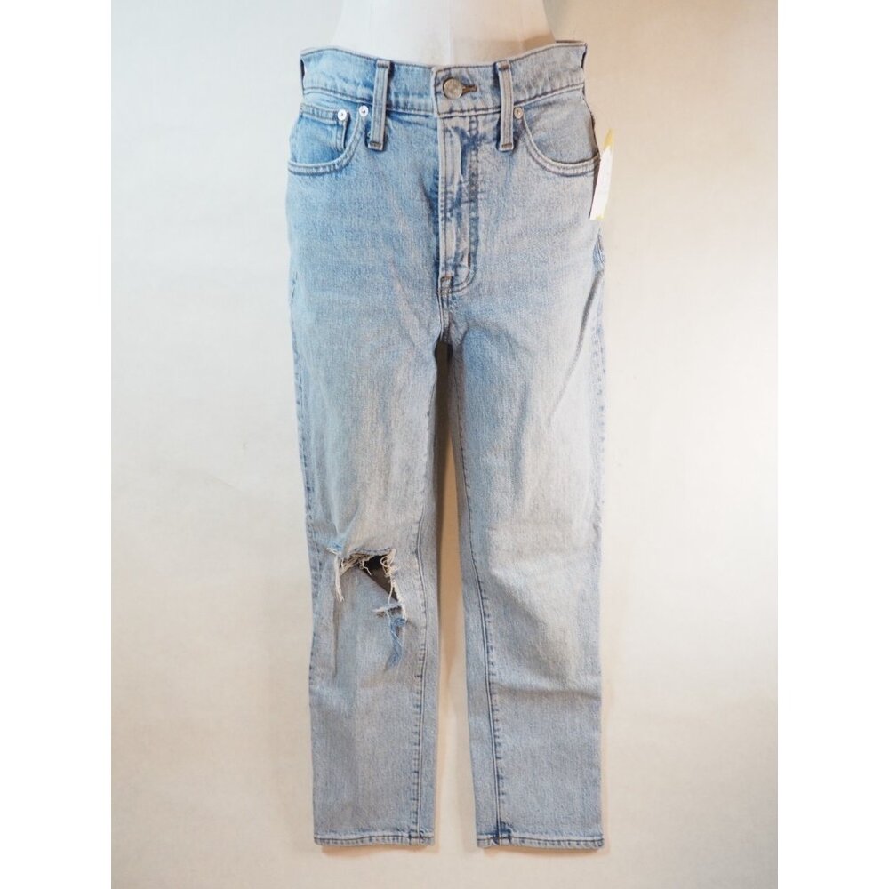 Madewell Light Wash The Perfect Vintage Crop Jean Distressed Blue Jeans, Size 27